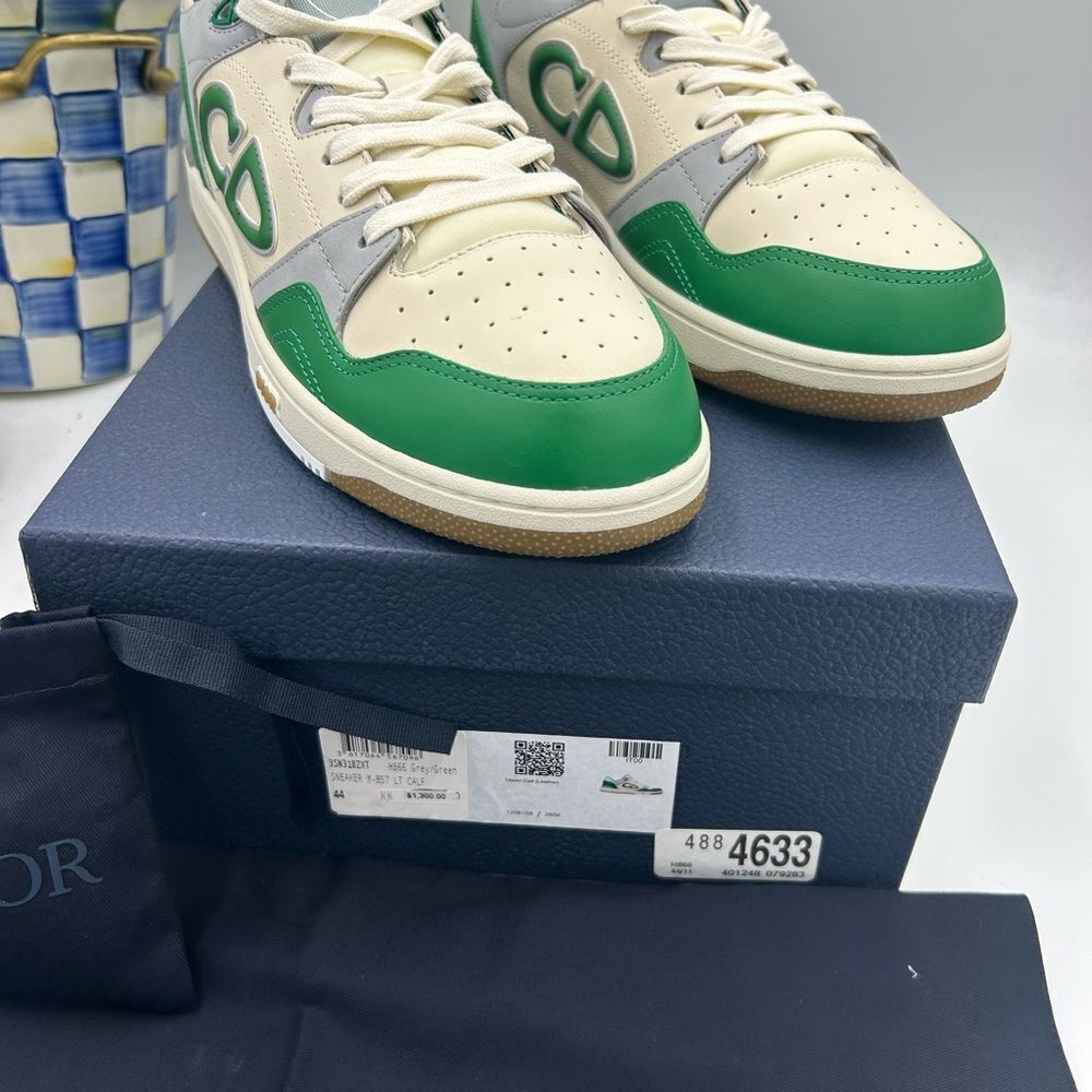 Men's Dior B 57 dribble low top leather sneakers size 44 made in Italy - Picture 5 of 15